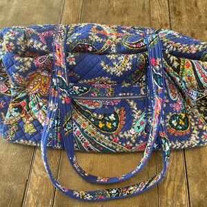 Vera Bradley Quilted Paisley Blue Large Duffel Bag